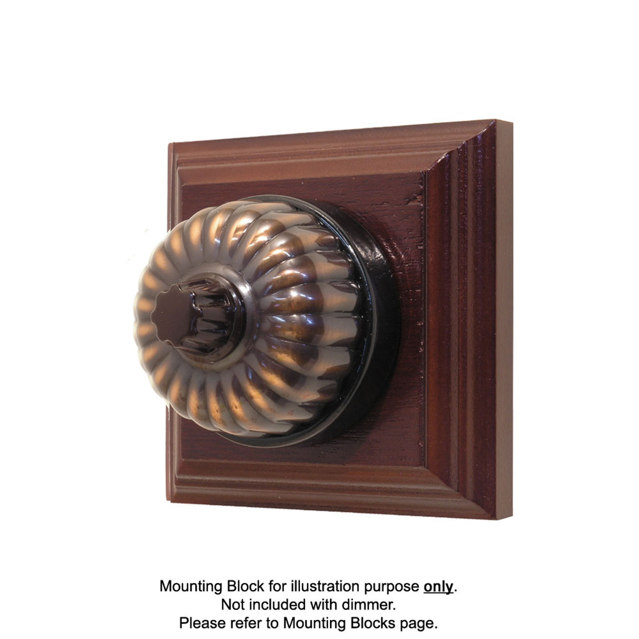 Classic Heritage Fluted Three Speed Fan Controller With Black Porcelain Base - Florentine Bronze  20FC/3SP(B) FB