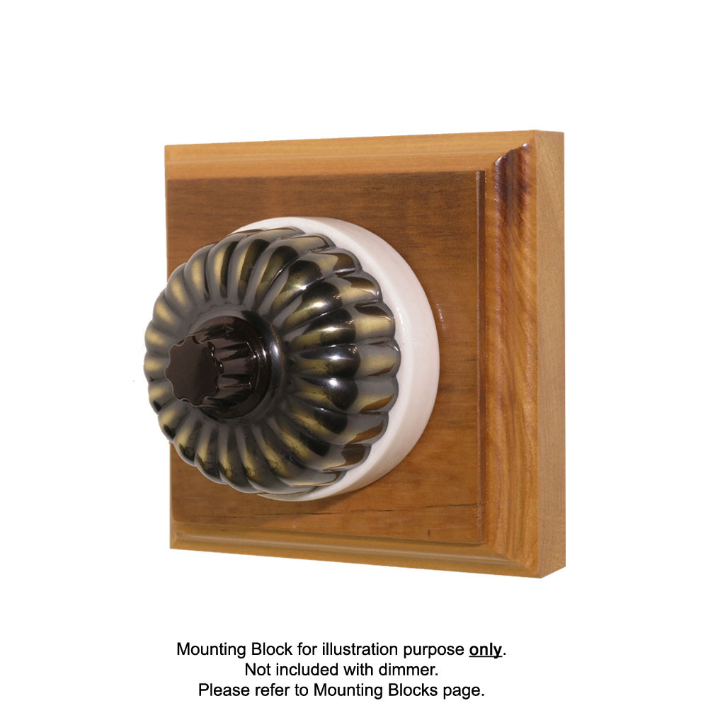 Heritage Clipsal Classic Universal Dimmer Fluted with White Porcelain