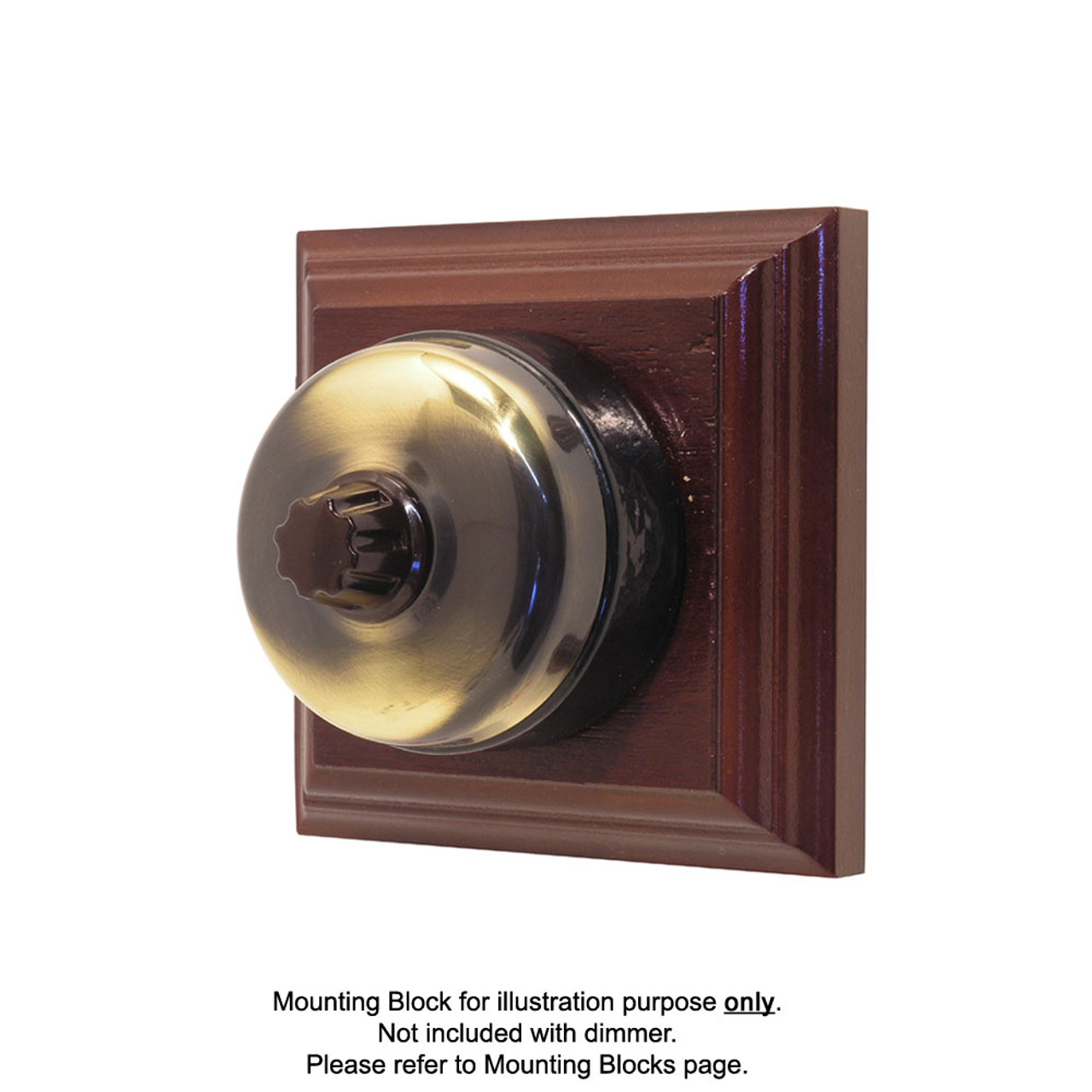 Genuine Classic Electric Universal/LED Dimmer With Black Porcelain Base - Antique Brass  30UD(B) AB