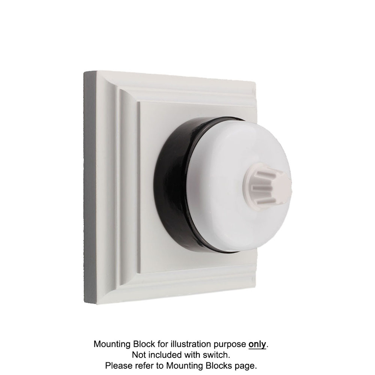 White on Black Porcelain Base Heritage Dimmers - 30UDPCWB