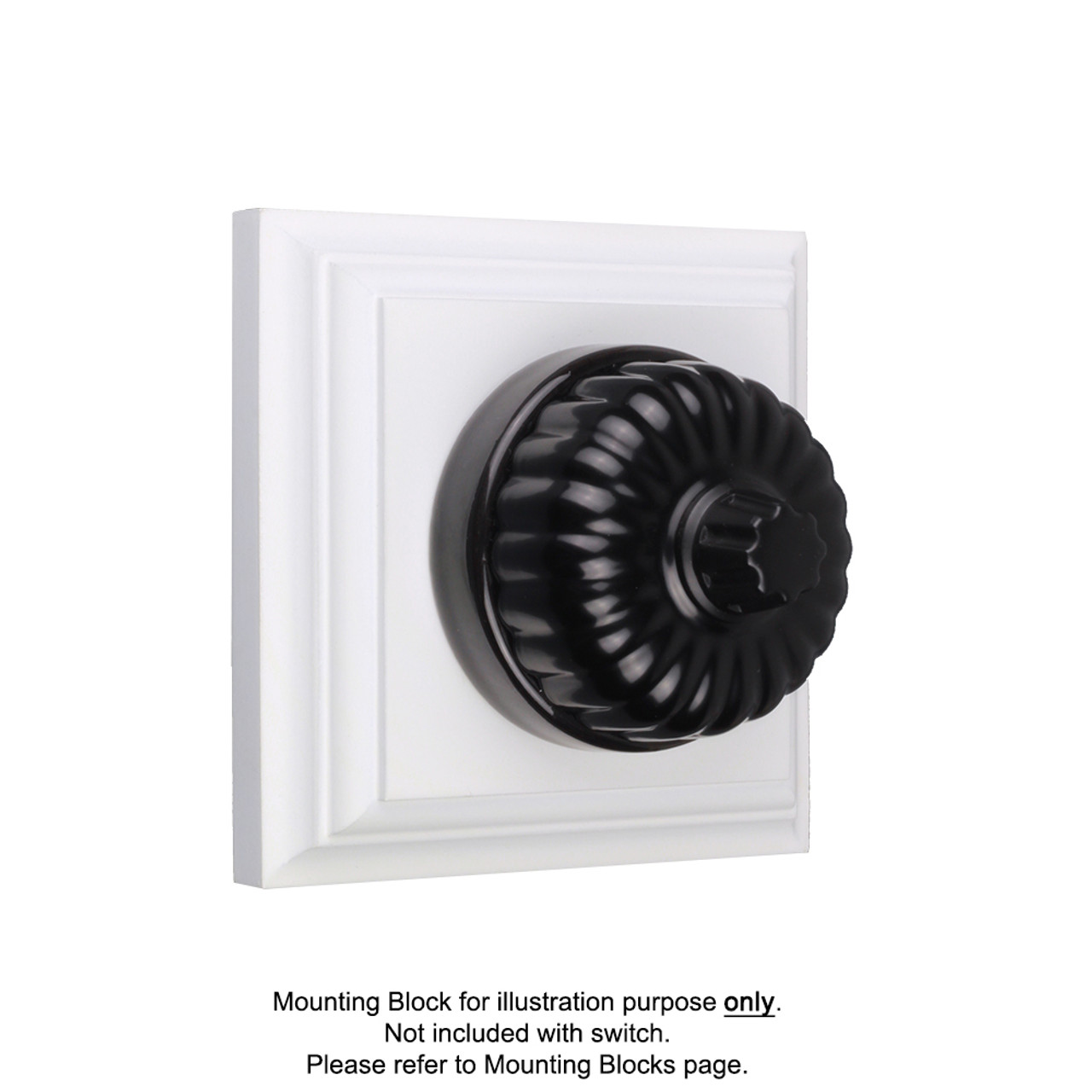 Black on Black Ceramic Base Heritage Fluted Dimmers - 20UDPCBB