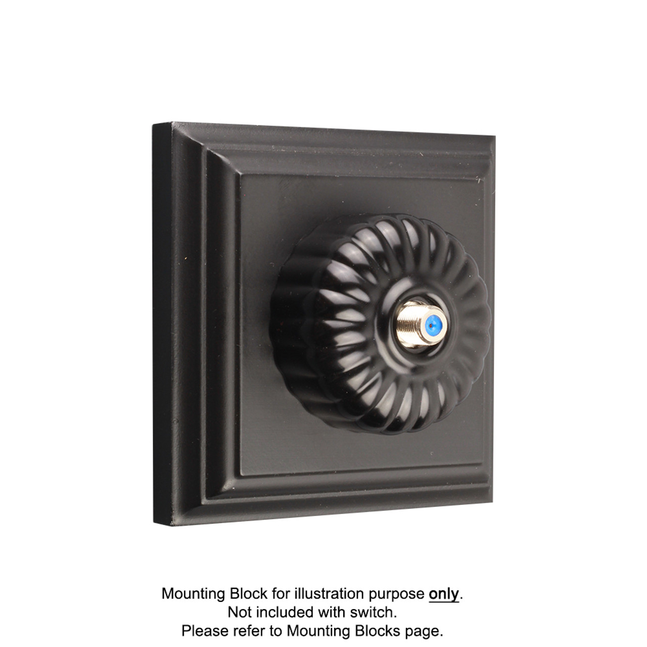 Black Clipsal Heritage Fluted Pay TV Aerial Sockets