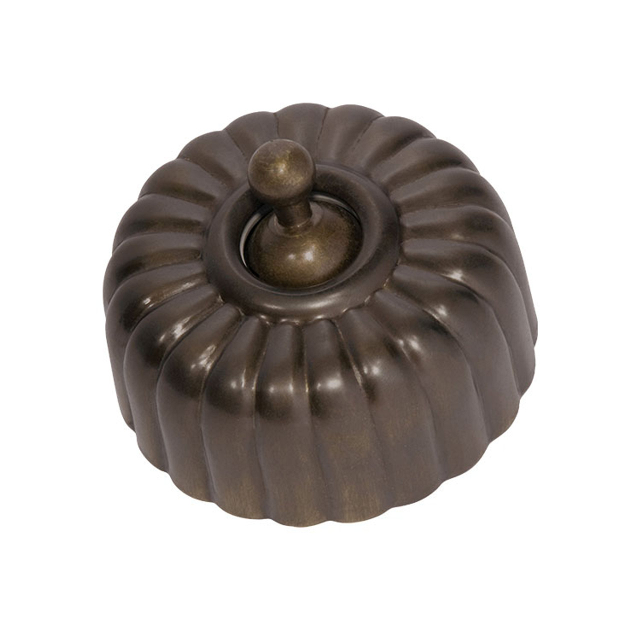Fluted Light Switch Aged Brass-5570