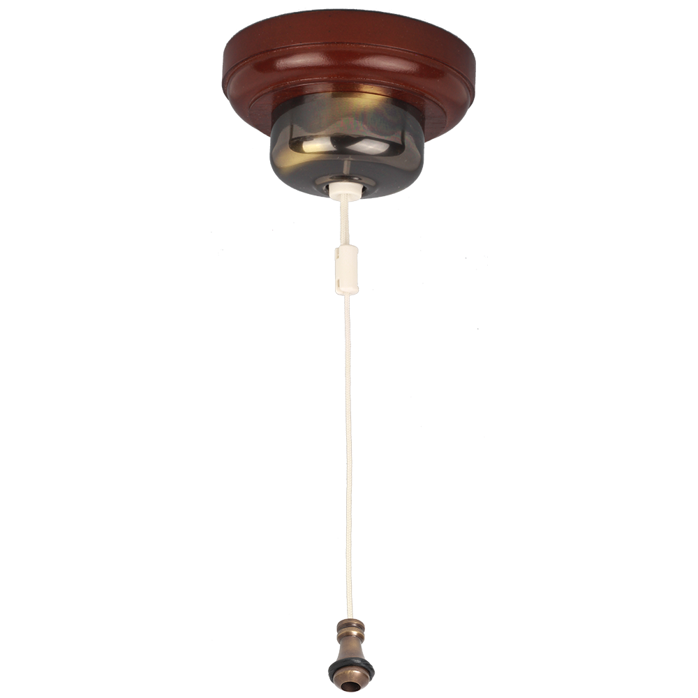 Ceiling Switch with Antique Brass Cover / White Pull Cord Classic