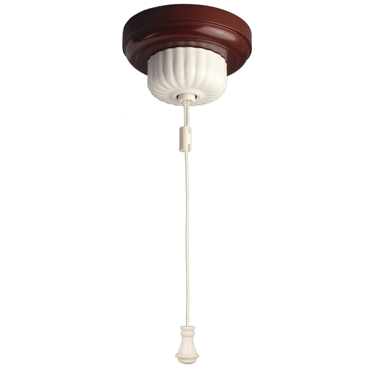 Fluted White Ceiling Pull Cord Switch Powder Coated Cover / White Cord Classic Switches by Fluted White Ceiling Pull Cord Switch Powder Coated Cover / White Cord Classic Switches by
