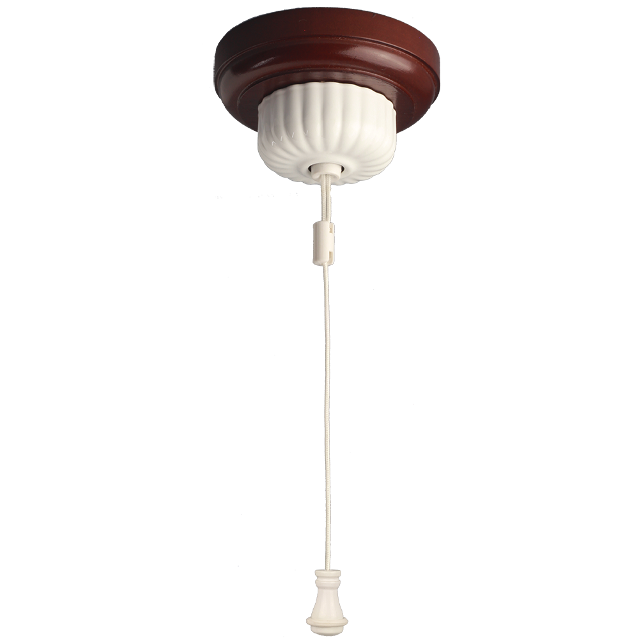Fluted Ceiling Pull Switch White Powder Coated Cord Weight