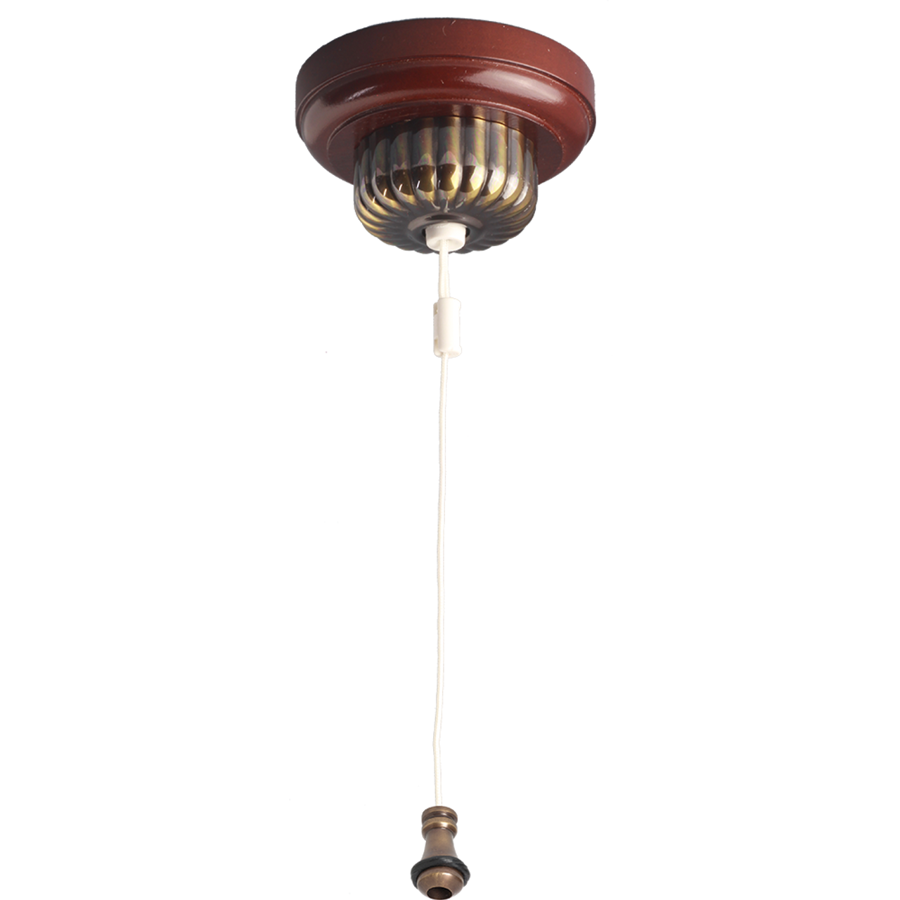 Fluted Ceiling Pull Switch Antique Brass