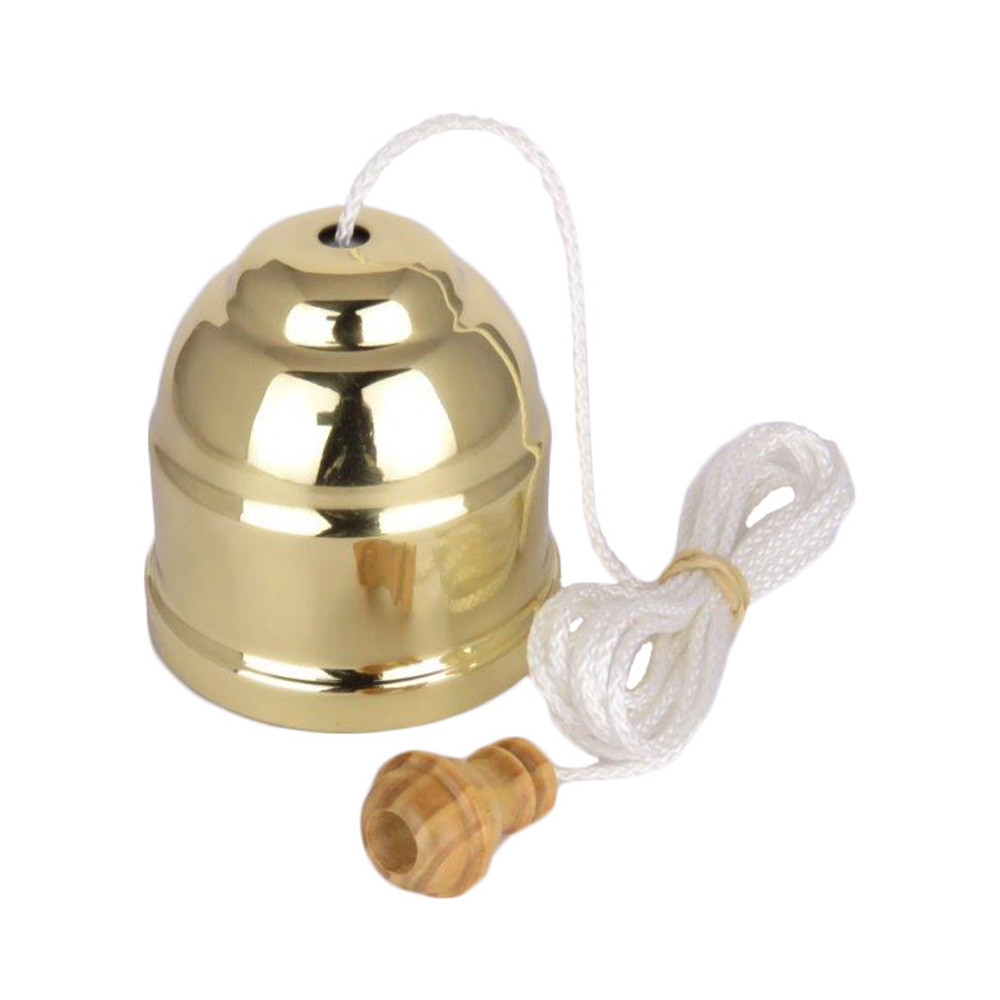 Brass Ceiling Pull Cord Switch with White Cord 90W PB Classic