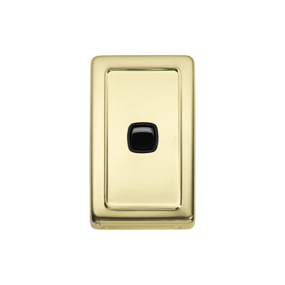 Black Rocker 1 Gang Flat Plate Switch - 5802BL