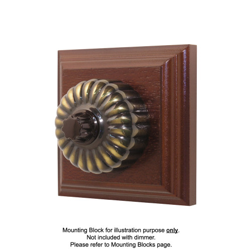 Classic Heritage Clipsal Three Speed Fan Controller - with Fluted Antique Brass Cover