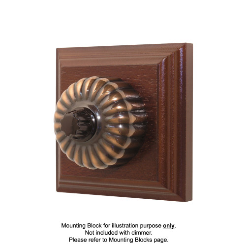 Heritage Classic Electric Ribbed Universal/LED Dimmer Fluted - Florentine Bronze  45UD FB