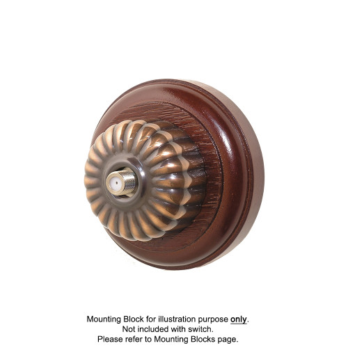 Clipsal Heritage Style Fluted Pay TV Aerial Socket - Florentine Bronze