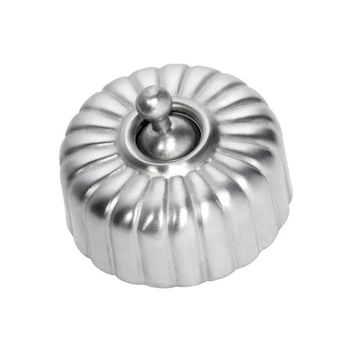 Fluted Light Switch Satin Chrome-5540