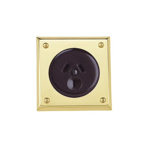 Bungalow Socket - Brown Socket with Brass Cover