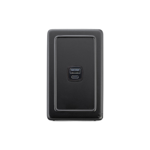 Matte Black USB Outlet Vertical Aspect Matte Black USB Outlet Vertical Aspect