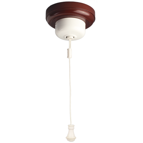White Ceiling Pull Cord Switch Powder Coated Cover / White Cord