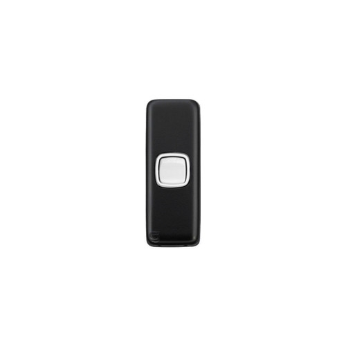 1 Gang Flat Plate Heritage Architrave Light Switches - Matt Black with ...