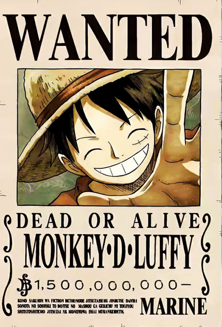 One Piece Wanted Luffy - POSTER *NEW*