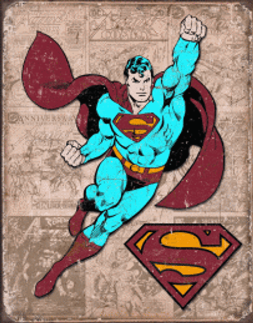 Superman-Weathered Panels Tin Sign *NEW*