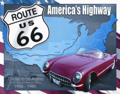 ROUTE 66 - America's Highway 1926 to 1985 Tin Sign *NEW*