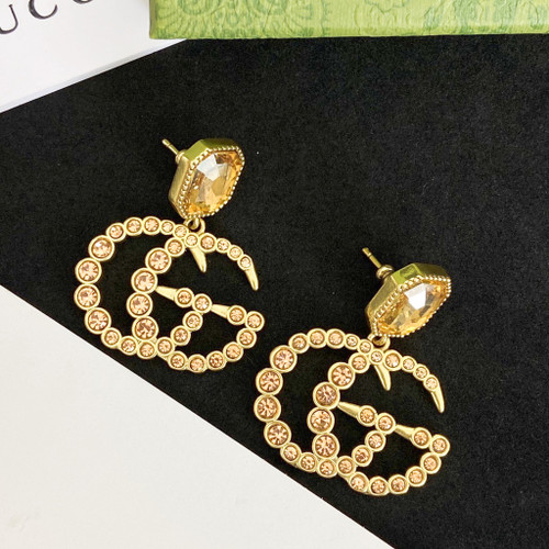 G statement crystal earrings 