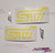 STI decal logo sticker red yellow