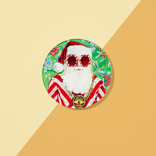 Swanky Acrylic Santa Coaster, Red