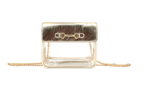 Gold Horse Bit Clear Bag