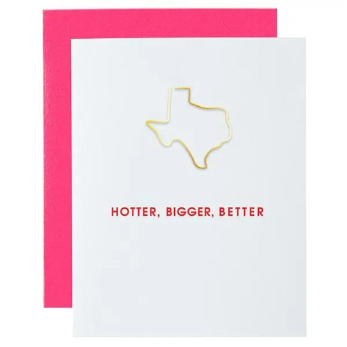 Hotter, Bigger, Better Texas Paper Clip Greeting Card Money Hotter, Bigger, Better Texas Paper Clip Greeting Card Money