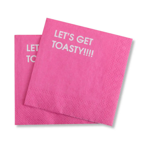 Let's Get Toasty - Pink Cocktail Napkins Let's Get Toasty - Pink Cocktail Napkins