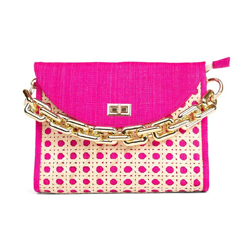 Summer Clutch Woven, Large Pink 