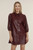 Vegan Leather Tunic Dress, Wine