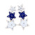 Beaded Star Earrings, Blue/White 
