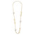 Gold Horsebit and Cotton Pearl Necklace