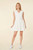 Vegan Leather Sleeveless Pleated Skirt Dress, Creme