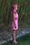 Miranda Cut Out Dress - Hot Pink Lattice Organza 