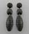 Raffia Ball & Oval Earring, Black