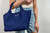 Navy Woven Tote 