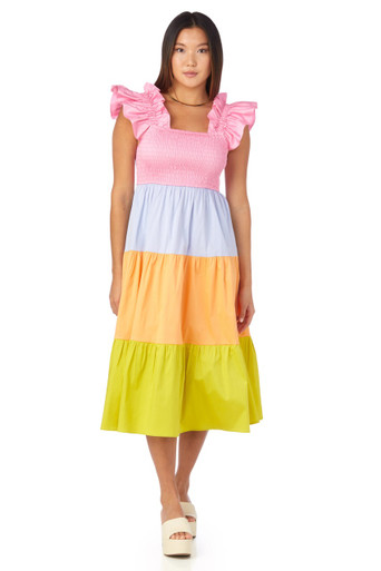 Bray Dress, Spring Color Block - Monkee's of Frisco