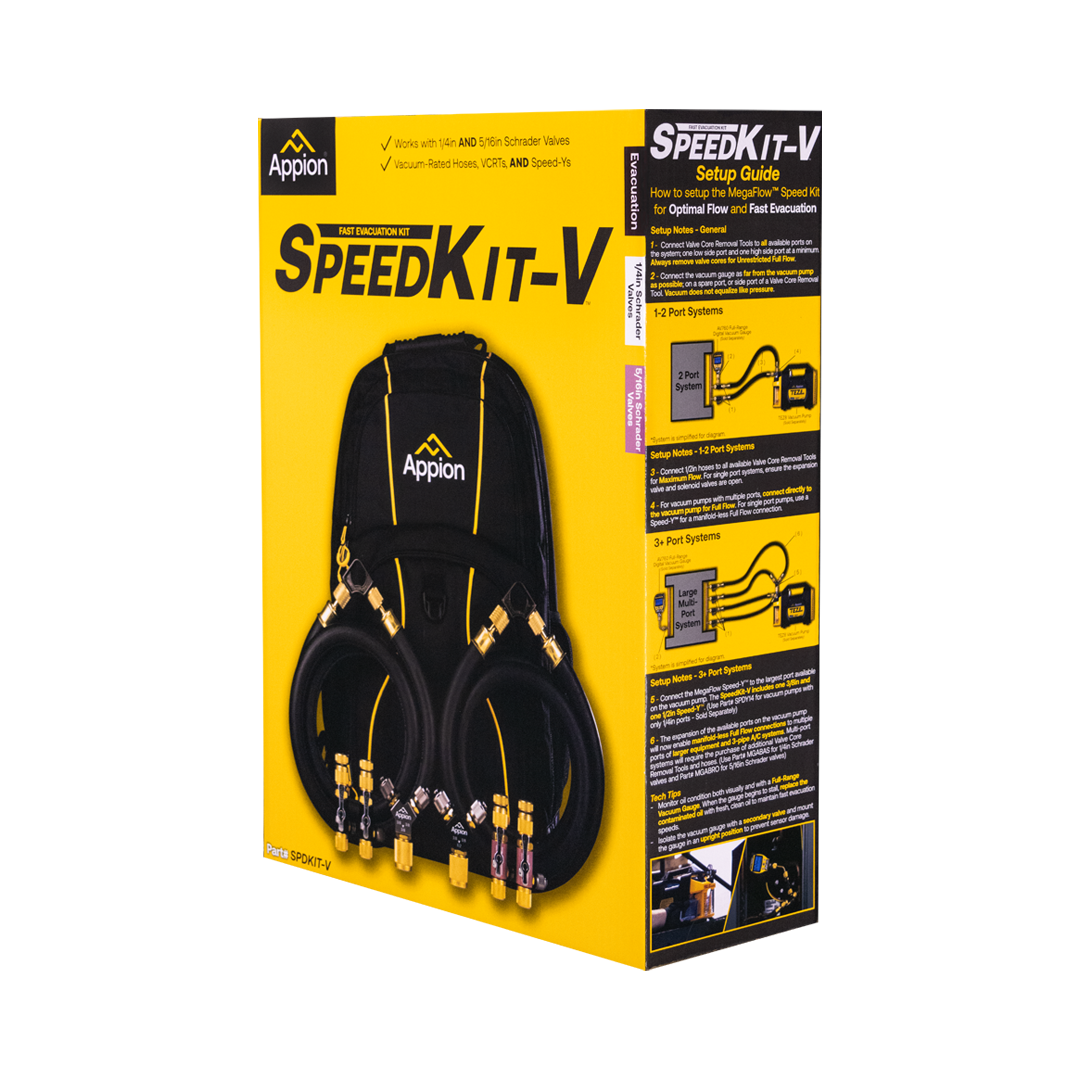 Appion SpeedKit-V product box and setup guide