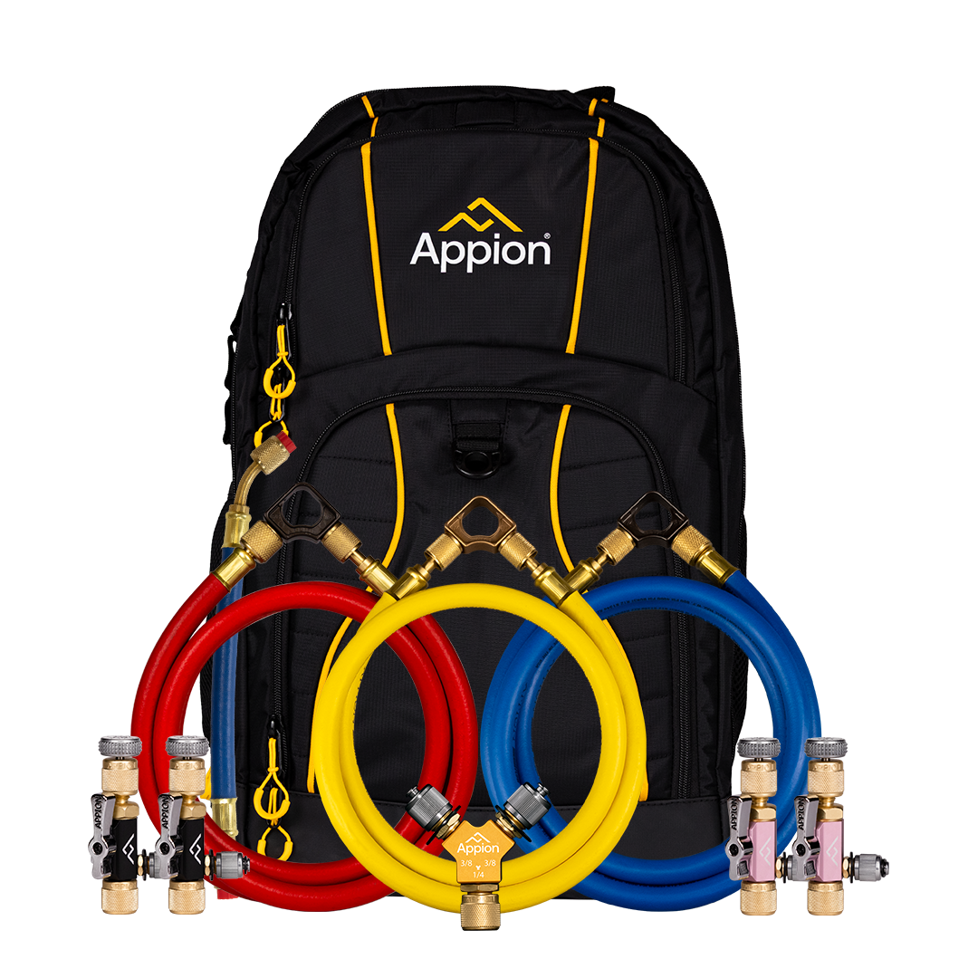 Appion SpeedKit-R recovery speed kit with hoses, valve core tools, 1/4 inch Speed-Y and carry bag