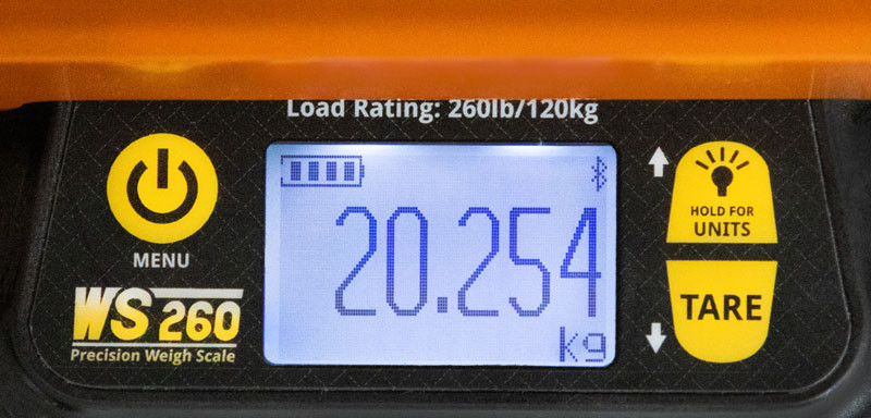 Close up of the Appion WS260 backlit digital display