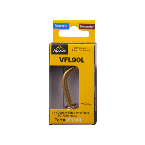 MegaSeal 4 in 90º VacuumRated Connector 1/4 in to 1/4 in