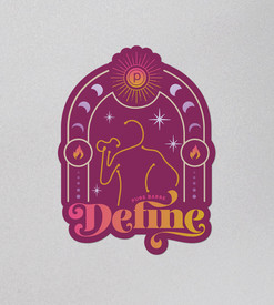 Pure Barre - Define Sticker - Magenta (Pack of 100)