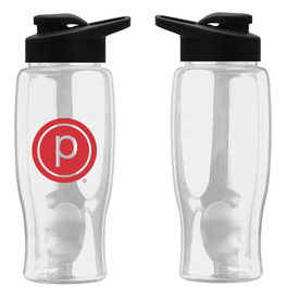 PURE BARRE - CIRCLE P WATER BOTTLE (PACK OF 10) - CLEAR/RED/BLACK