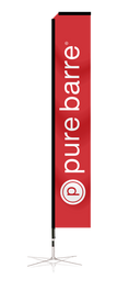 PB - 11' Blade Flag Kit, Mirror, With Cross Base - White (Drop Ship)