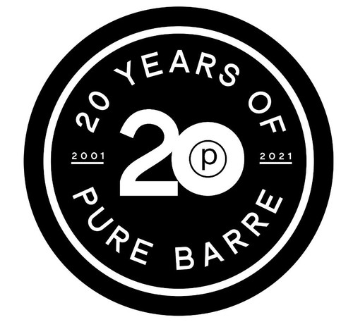 Pure Barre - 20 Anniversary Sticker - Black- Pack of 100