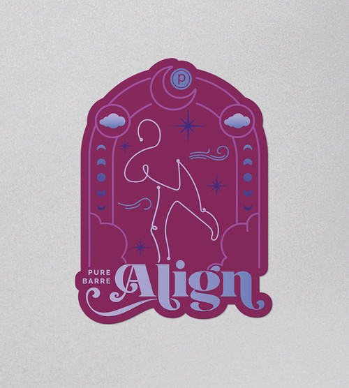 Pure Barre - Align Sticker - Magenta (Pack of 100)