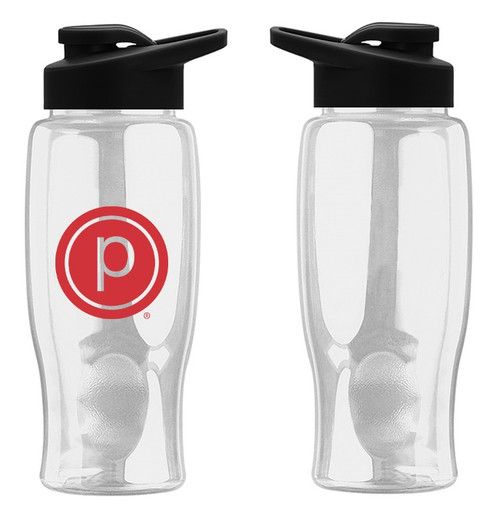PURE BARRE - CIRCLE P WATER BOTTLE (PACK OF 10) - CLEAR/RED/BLACK