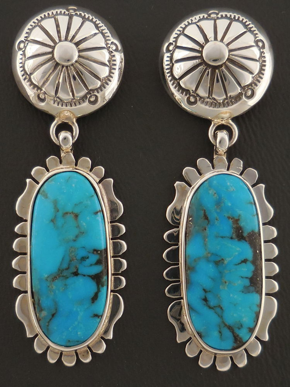 Vintage Sapphire & Turquoise Earrings